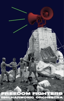 Kiluanji Kia Henda,The Sound Is The Monument, 2022, Poster#7: Freedom Fighters Philharmonic Orchestra, Dimension: 100cm x 64,5cm, Technic: inkjet print on photographic paper mounted on foam board and framed 